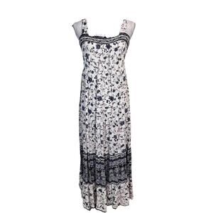 Knox Rose Dress Extra Large Navy Blue Ivory Paisley Floral Garden Wedding Summer